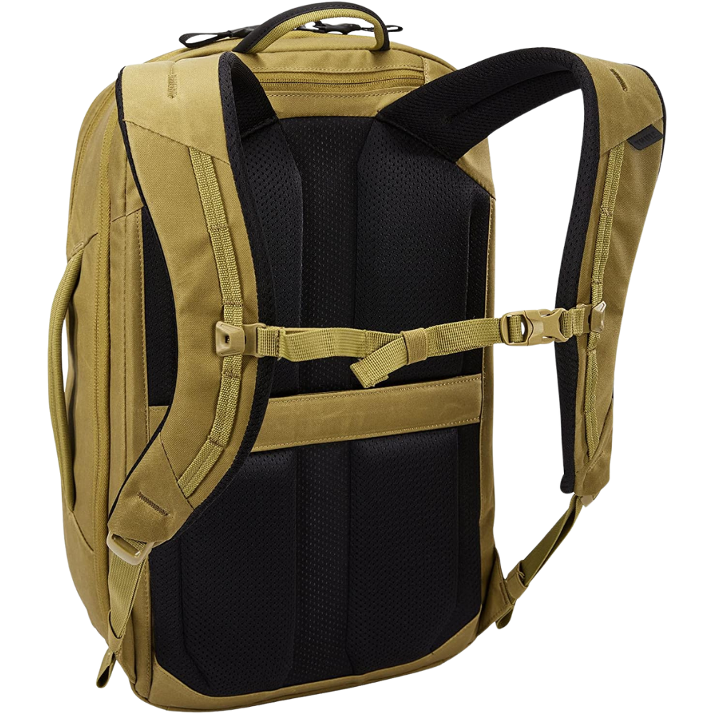back.png – Rear view of the Thule backpack showing padded shoulder straps and an adjustable chest strap for extra support.
