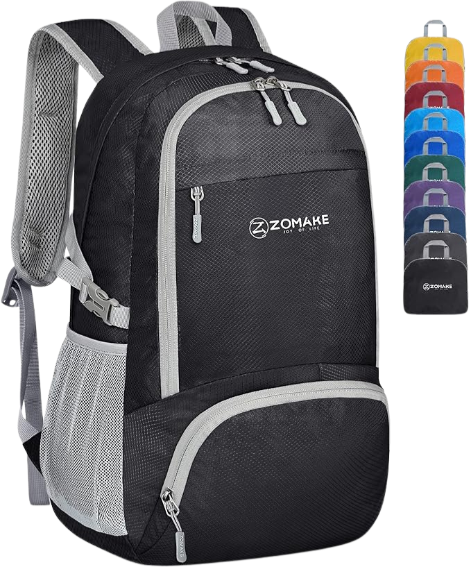ZOMAKE Lightweight Packable Backpack 30L – Best day pack 2025 for travel and hiking, foldable and water-resistant, ideal budget carry-on backpack.