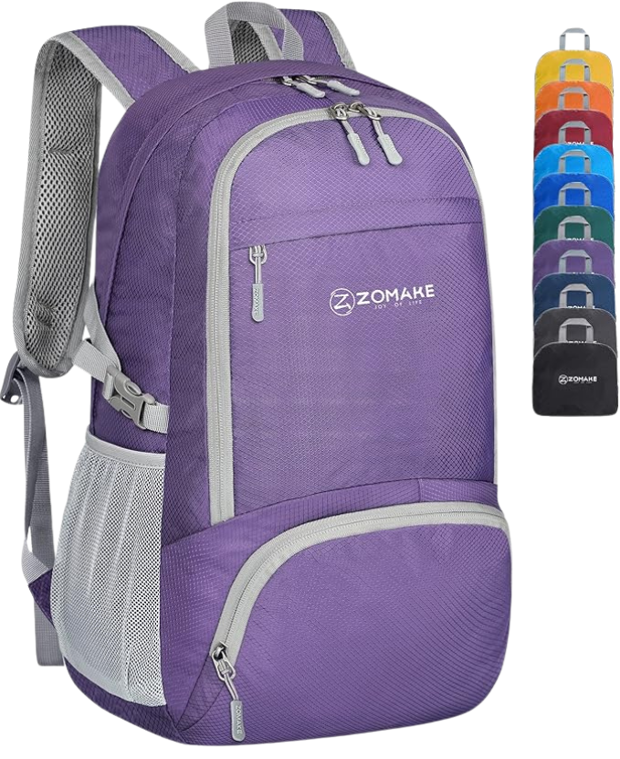 ZOMAKE Lightweight Packable Backpack 30L – Best day pack 2025 for travel and hiking, foldable and water-resistant, ideal budget carry-on backpack.