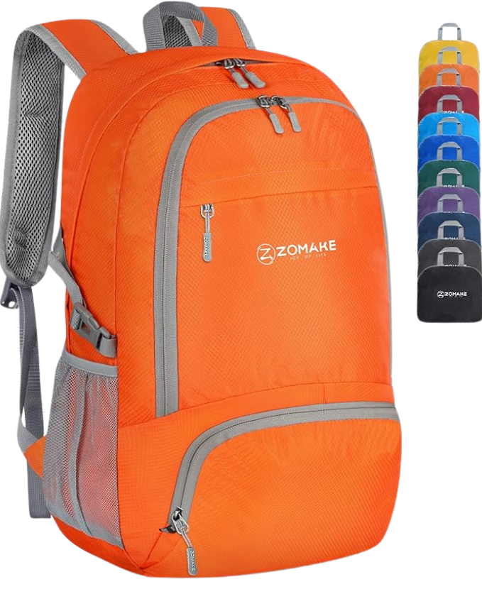 ZOMAKE Lightweight Packable Backpack 30L – Best day pack 2025 for travel and hiking, foldable and water-resistant, ideal budget carry-on backpack.