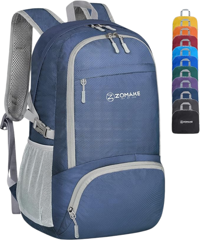 ZOMAKE Lightweight Packable Backpack 30L – Best day pack 2025 for travel and hiking, foldable and water-resistant, ideal budget carry-on backpack.