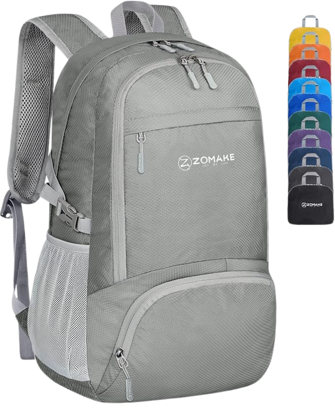 ZOMAKE Lightweight Packable Backpack 30L – Best day pack 2025 for travel and hiking, foldable and water-resistant, ideal budget carry-on backpack.