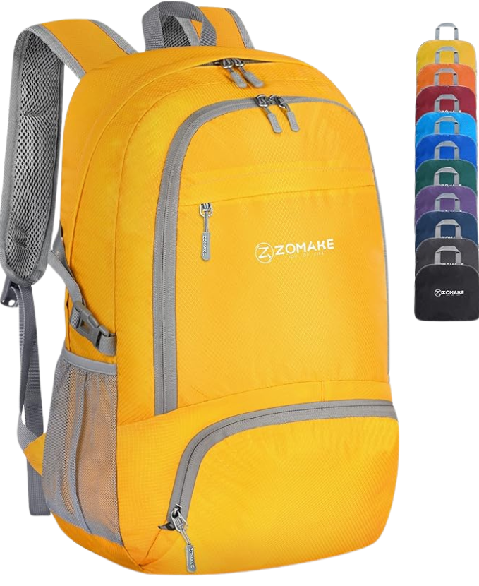 ZOMAKE Lightweight Packable Backpack 30L – Best day pack 2025 for travel and hiking, foldable and water-resistant, ideal budget carry-on backpack.