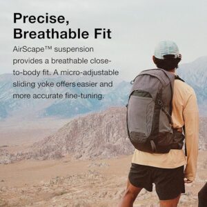 Osprey Talon 22 lightweight hiking backpack in black with ventilated back panel, hip belt storage, and 22L capacity – best day pack 2025 for versatility.