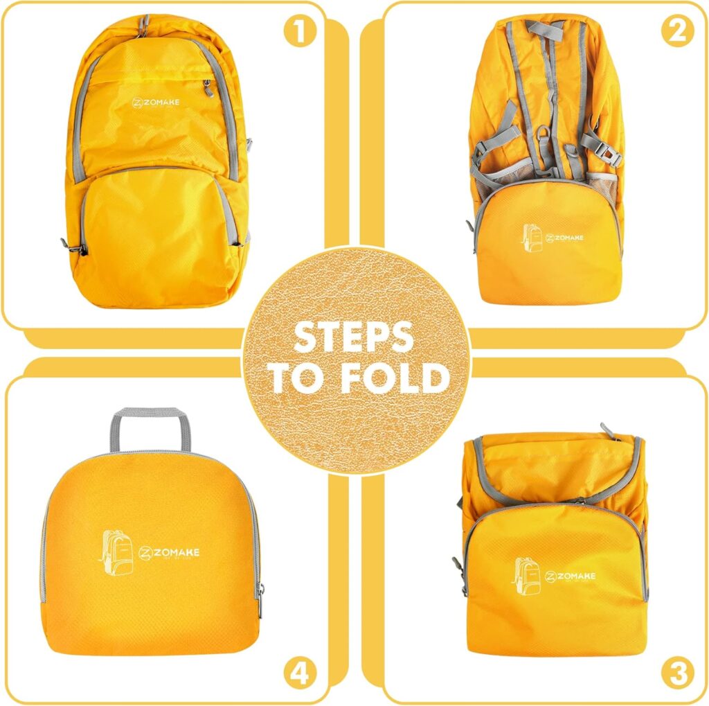 ZOMAKE Lightweight Packable Backpack 30L – Best day pack 2025 for travel and hiking, foldable and water-resistant, ideal budget carry-on backpack.